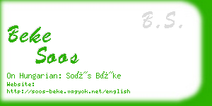 beke soos business card